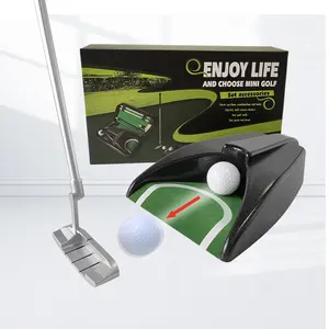 هدية للمدير التنفيذي مجموعة هدية جلدية محمولة لكرة الجولف لأيدي اليمين PU تستخدم في السفر وتدريب على لعب الجولف داخل المنزل