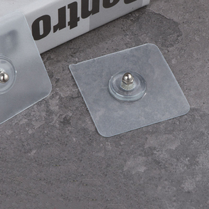 Wall Screw-free Sticker <b>Hook</b> No Trace Screw Long Buckle <b>Hook</b> Transparent Ready to Ship New 6*6cm Carton Injection <b>Plastic</b> Single - Product Image 2