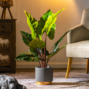 Decorazione per interni esterni con finto albero vegetale in plastica piante artificiali per soggiorno decorazione per la casa a foglia larga arcobaleno <span class=keywords><strong>Taro</strong></span> - Product Image 1