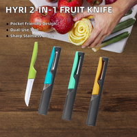 HYRI Multifunctionele Keukenhulpje Plastic Fruit- en Groenteschilmes met Reistasje