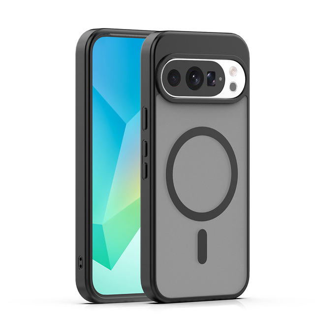 Shockproof Translucent Frosted Colorful Simple Style Magnetic Wireless Charge 360 Metal Ring Cell Phone Cover for Google Pixel