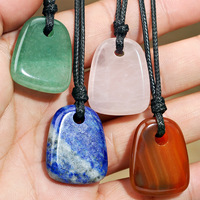 Offre Spéciale : Pendentif en Quartz Rose Naturel, Pierre de Guérison en Cristal, Cornaline, Lapis Lazuli, Aventurine Verte – Collier Tendance pour Cadeau DIY