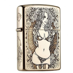 Briquet à kérosène en laiton, 16 trous coupe-vent, roue à silex, vintage, gravé, rechargeable, en métal, logo personnalisé, cadeau, vente en gros - Product Image 6