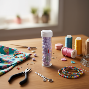 Perline di lavanda Macaron ILAN da 8 cm per la creazione di gioielli e artigianato - Product Image 2