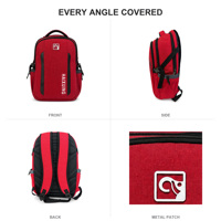 Sac à dos d'affaires rouge, coque rigide, sac à dos de jour, sacoche pour ordinateur avec poches latérales zippées, sac à dos pour ordinateur portable