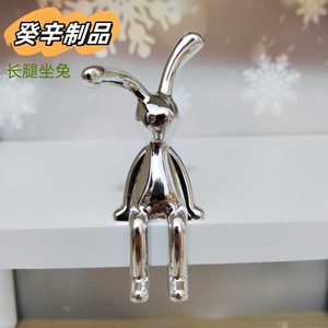 Golden Silver Rabbit Tissue Box Holder Free Standing UV Coated Plastic Cartoon Decor for Kitchen Home Use - Product Image 5