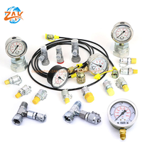 Kit de test de pression hydraulique pour excavatrice avec tuyaux de test, raccords, adaptateurs et étui