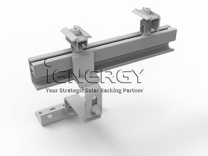 Structure de montage de panneaux solaires, rail en aluminium, tuiles de toit, kits solaires complets, accessoires solaires, pince intermédiaire et pince d'extrémité - Product Image 3