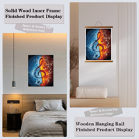 Kit de pintura por números sobre lienzo, arte abstracto con notas musicales, fuego y hielo, pintura a mano sobre lienzo rectangular para adultos y niños.