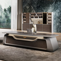 Bureau de direction moderne en forme de L, élégant et contemporain, avec rangement modulaire, en MDF sain, couleur personnalisable, Musen Office