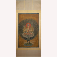 Venerable Mahamayuri Peacock Queen, Pergamino Budista de Seda Pintado a Mano, Resistente a la Decoloración, para Puja en Templos, Ofrendas en Altares, Ícono Sagrado