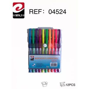 MNJ Fluorescent Marker 10Pcs Assorted Colors Highlighter Set - Product Image 3