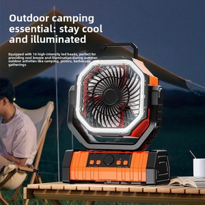 <span class=keywords><strong>Ventilateur</strong></span> de camping <span class=keywords><strong>portable</strong></span> en plastique, rechargeable par USB, longue autonomie, forte puissance du vent, oscillation gauche-droite, lumière de nuit LED - Product Image 1
