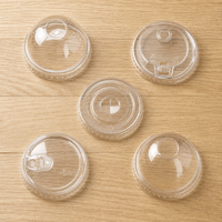 Couvercles jetables transparents en PET avec trou pour paille, étanchéité parfaite pour boissons froides, smoothies, glaces, thé boba – Vente en gros
