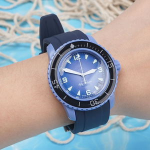 <span class=keywords><strong>Bracelet</strong></span> de montre incurvé de 22 mm pour <span class=keywords><strong>Swatch</strong></span> X Blancpain, bracelets de montre en silicone imperméables pour <span class=keywords><strong>bracelet</strong></span> Rolex - Product Image 6