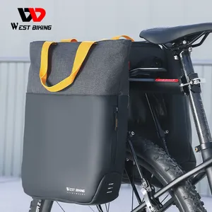 WEST BIKING 11L Large Waterproof Cycling Bike Pannier Rear Rack Travel Saddle Bag Multifunctional Portable Travel Tool Kit Bag