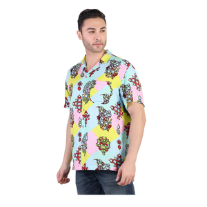 เสื้อเชิ้ตลำลองแขนสั้นผ้าวิสคอสสำหรับผู้ชายระบายอากาศได้ดีปกพิมพ์ลายฮาวายสำหรับฤดูใบไม้ผลิและฤดูร้อน - Product Image 1