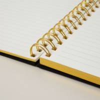 Carnet de luxe élégant en tissu noir avec bords dorés, journal multifonctionnel pour la prise de notes et les cadeaux