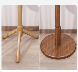 <span class=keywords><strong>Porte</strong></span>-manteau autoportant en <span class=keywords><strong>bois</strong></span> massif avec design du sol au plafond pour le rangement des vêtements, des chapeaux et des sacs dans la chambre ou l'entrée - Product Image 6