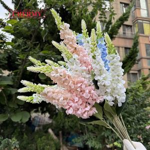 DC245 Vente en gros de branches de <span class=keywords><strong>delphinium</strong></span> en soie de couleurs mélangées, grandes fleurs artificielles pour centre de table et décoration d'arche - Product Image 1