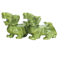 Paire de sculptures artisanales en cristal naturel Pixiu, gravées, pour la maison, le bureau, le Feng Shui