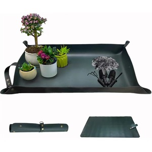 Plateau de pot de plante pliable en PU - Tapis de jardinage imperméable <span class=keywords><strong>pour</strong></span> le rempotage et le stockage en intérieur et en extérieur - Product Image 2