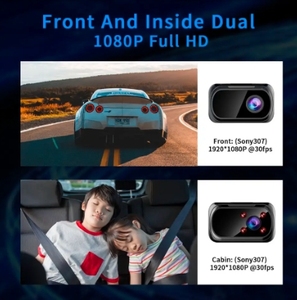 Wifi <span class=keywords><strong>GPS</strong></span> <span class=keywords><strong>logger</strong></span> kép máy ảnh Xe DVR Sony imx307 cảm biến tầm nhìn ban đêm Dash Cam ghi 24h đậu xe màn hình hỗ trợ 256G - Product Image 2