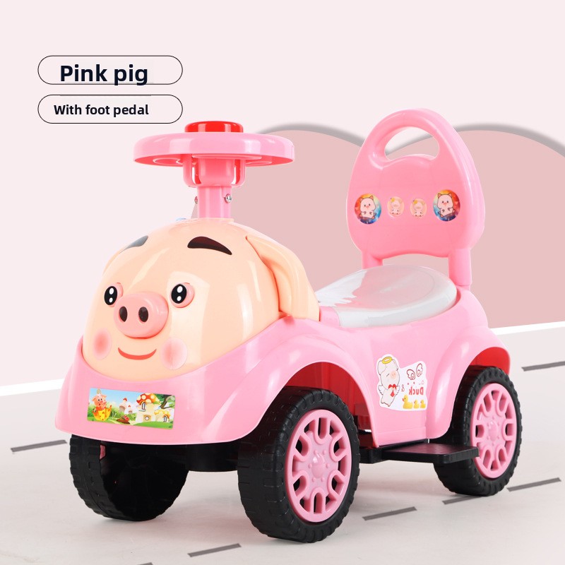 Pink piglet + music and lights + foot pedal