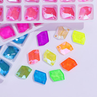 Strass en cristal YWJC Mocha fluorescent avec trou, accessoires de couture DIY pour vêtements, strass en verre à coudre, pierres fantaisie en cristal