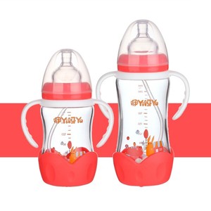 Umlove-biberón <span class=keywords><strong>de</strong></span> vidrio <span class=keywords><strong>de</strong></span> cuello ancho para bebé, botella <span class=keywords><strong>de</strong></span> alimentación ecológica con mango, libre - Product Image 4