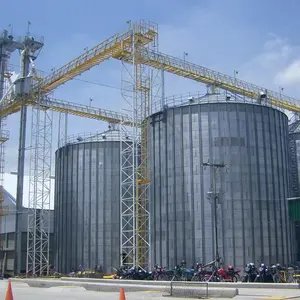 Silo de aço de 3000 toneladas, diâmetro e altura como exigência do comprador com sistema de secagem e resfriamento