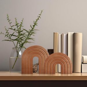 Ensemble de 2 arches décoratives <span class=keywords><strong>en</strong></span> <span class=keywords><strong>bois</strong></span>, arc-<span class=keywords><strong>en</strong></span>-ciel bohème, objets décoratifs modernes, décoration esthétique pour table et étagère - Product Image 6