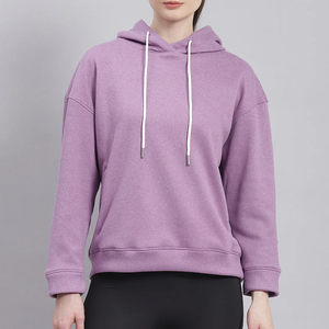 <b>Ladies</b> <b>Longline</b> Hoodie <b>Sweatshirt</b> Stylish Oversized Hooded Pullover Badge Sequined Details ODM for Casual Everyday Wear - Product Image 6