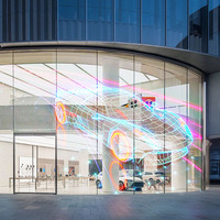 Pantalla LED COB Flexible Transparente P10, Cartel Digital, Video Wall, Instalación Adhesiva, Animación, Brillo de 4000cd, 100000h