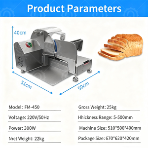 HN QDMECH Machine manuelle bon marché trancheuse à pain en continu Machine de découpe pour pain grillé de boulangerie - Product Image 2