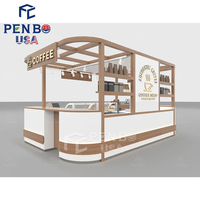 Kiosque à café moderne de style tendance, kiosque à café préfabriqué personnalisé pour centre commercial