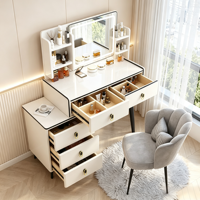 Meuble-lavabo en bois d'ingénierie, directement de l'usine ; Modèle blanc avec éclairage LED et miroir, idéal pour les dressing intégrés