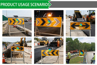 Panneaux de signalisation routière solaires LED en aluminium très populaires aux Philippines, 1200x400mm, indicateurs de voie et de délimitation de voie
