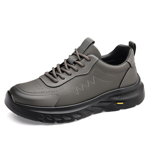 Zapatos de Senderismo de Cuero para Hombre, Punta Redonda, Transpirables, Entresuela de EVA, Suela de Goma, para Otoño, Uso Casual al Aire Libre - Product Image 5