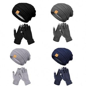 Women Winter <b>Beanie</b> Set Pom Knit <b>Hat</b> With Warm Fleece Lined Touchscreen Gloves for Cold Weather Promotional Gift - Product Image 1