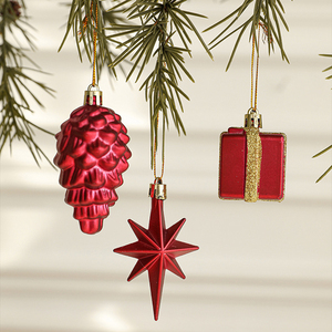 Adornos Colgantes de Navidad: Estrella Octogonal y Piña Electrochapadas para Decoración de Árbol de Navidad y Caja de Regalo - Product Image 5