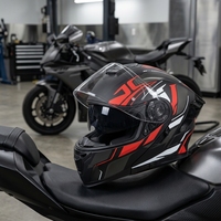 Casque de moto modulaire L06, casque intégral rabattable pour adulte, noir, rouge, blanc, graphique, coque en ABS