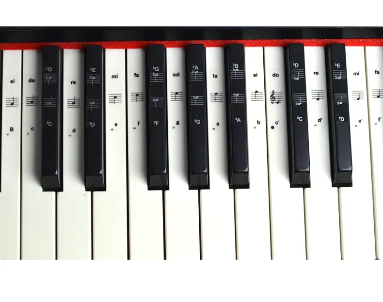 Bonne qualité en gros Piano 88 clavier autocollants environnement auto-adhésif universel Piano clavier Notes Piano autocollants