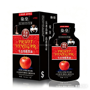 DYE EMPEROR Fruit ------ Teinture capillaire noire au <span class=keywords><strong>vinaigre</strong></span>, 30 ml x 10 petits sachets, 100 % <span class=keywords><strong>de</strong></span> couverture des cheveux gris, pratique et facile à utiliser - Product Image 1