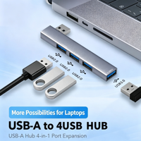 Hot Sale Aluminum Alloy Multi-Function Laptop Side-plug Docking Station USB 3.0 Splitter 4-In-1 USB Hubs With Custom Logo