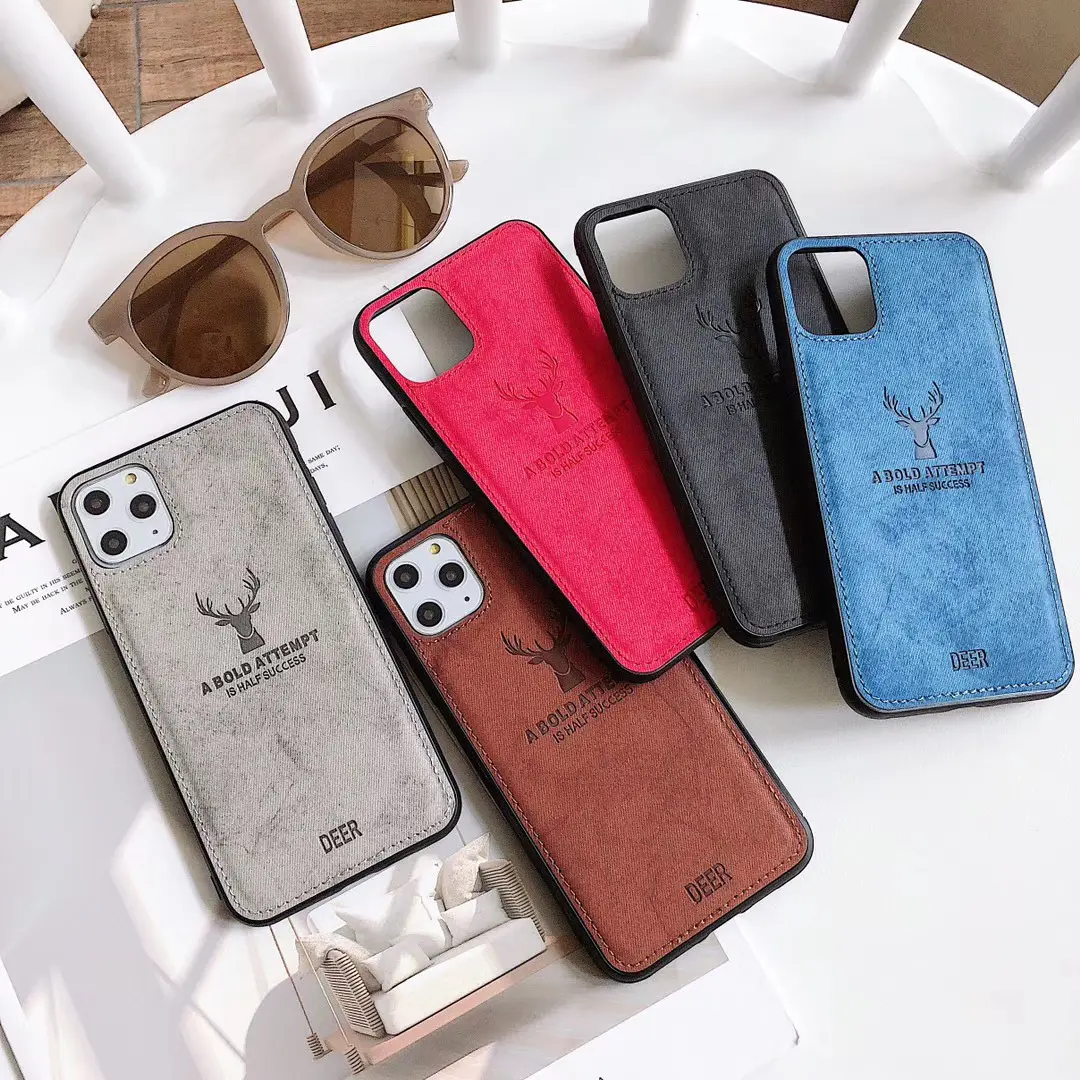 Moda 3D baskı bezi geyik desen telefon kapak kılıf yumuşak kumaş 13 Pro Max 12 11 Samsung için iPhone için S22 artı Ultra