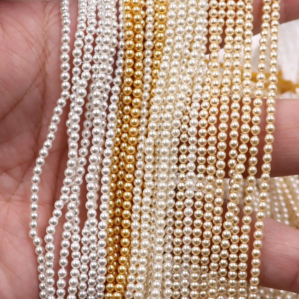 Forniture per la creazione di gioielli perle di dimensioni pony 2mm 2.5mm perline di perle di cristallo rotonde a foro pieno