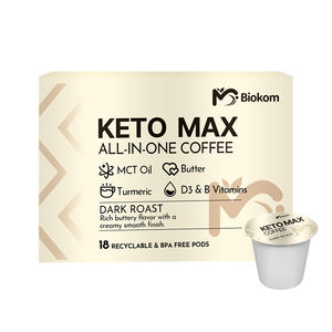ביוקום מותאם אישית נוסחה פרטית תווית הכל באחד אבקת קפה הרזיה עם שמן mct, כורכום, חמאה, ד 3 & <span class=keywords><strong>B</strong></span> ויטמינים - Product Image 1