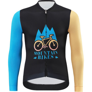 Jersey de Ciclismo Unisex de Manga Larga, Estampado de Bicicletas de Montaña, Secado Rápido, Transpirable, para Ciclismo de Montaña y Carretera, para Hombres y Mujeres - Product Image 1