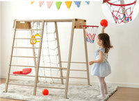 Ensemble de jeux en acier le plus vendu, centre d'activités intérieur avec toboggan, balançoire, corde d'escalade pour l'entraînement sensoriel des tout-petits